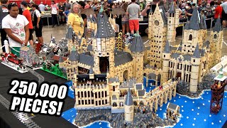 Giant LEGO Hogwarts amp Hogsmeade Village with 300 Minifigures Custom Harry Potter [upl. by Tressia]