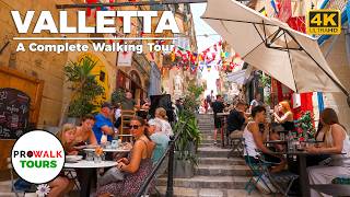 Valletta Malta Walking Tour  4K60fps with Captions by Prowalk Tours [upl. by Fabi]