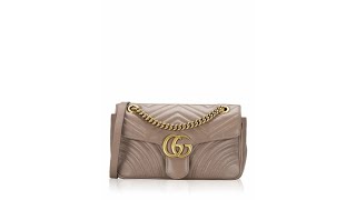 Gucci GG Marmont Matelasse Small Flap Shoulder Bag Porcelain Rose [upl. by Lacie]