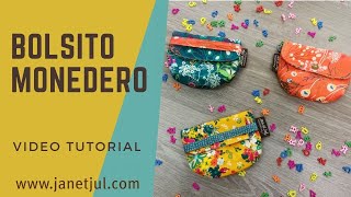 Como hacer un bolsito monedero  Patrón Gratis  Tutorial fácil [upl. by Patsis]