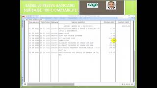 SAGE 100 COMPTABILITE quotSAISIE LE RELEVE BANCAIREquot [upl. by Pepi]