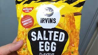 Instant Noodles  Nissins Irvins Salted Egg Flavour Noodles [upl. by Hillhouse506]