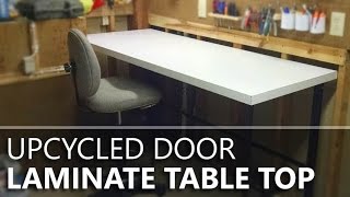 Making a laminate tabletop from an old door [upl. by Twyla326]