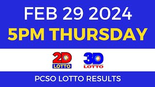 Lotto Result February 29 2024 5pm Swertres Ez2 PCSO [upl. by Amye]