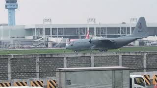 5040 Philippine Air Force C130 landing 24 [upl. by Anoli370]