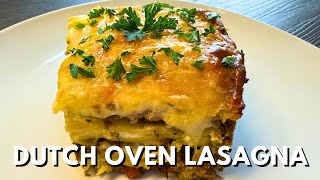 Homemade Dutch Oven Lasagna  Joanna Gaines Copycat Recipe [upl. by Rina]