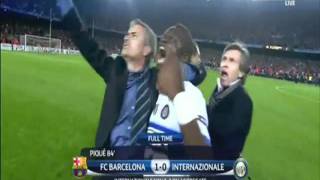 MOURINHO INTER MILAN KNOCKS OUT FC BARCELONA SEMI FINAL 2010 [upl. by Martita]