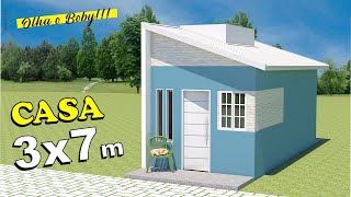 Projeto de Casa Pequena 3x7 metros â€“ Casinha brasileira 21mÂ² [upl. by Selemas314]