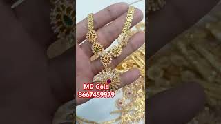 Micro necklace designer set gold latestimitationjewelleryatwholesaleprice wedding for payasam [upl. by Cly]