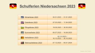 Schulferien Niedersachsen 2023 [upl. by Gnoix948]