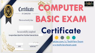 Computer Basic Exam Online amp Free Certificate  TechView Team [upl. by Trometer200]