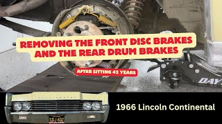 1966 Lincoln Continental  Removing Front Disc and Rear Drum Brakes [upl. by Anivlis]