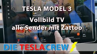 Tesla Model 3  Vollbild TV alle Sender mit Zattoo [upl. by Adiene264]