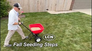 FALL LAWN SEEDING  Step By Step with the Yard Mastery Seeding Support Pack [upl. by Bove196]