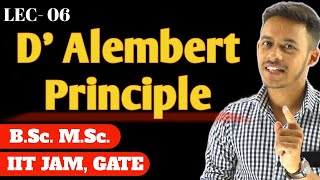 LEC06 d Alembert Principle  d Alembert Principle Examples  msc bsc [upl. by Sheeran]