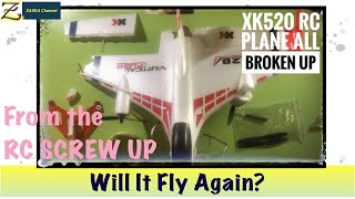 XK520 RC Plane Big Crush  will the plane fly again  Fixing Restoration and Test Flying [upl. by Farrow]