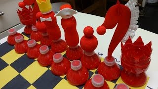 Plastic Bottle Art and Craft DIY Chess out of Plastic Bottles [upl. by Annadal]