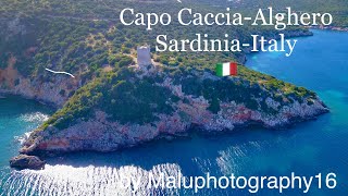 Capo CacciaAlgheroSassariSardiniaItaly🇮🇹DroneDJIMaluphotography16AerialShotsHD4K [upl. by Gomar]