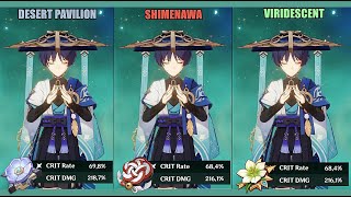 WandererScaramouche  Desert Pavilion vs Shimenawa vs Viridescent  Artifact Comparison [upl. by Chap]