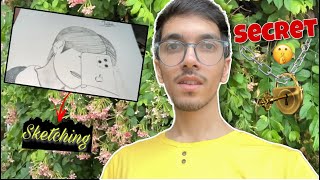 Secret 🤫🤔 Sketching ✍️ Lovely Weather🌧️  LifeWithTalha ♥️ Talha Saleem [upl. by Vinita]