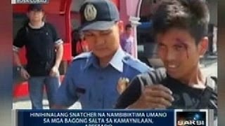 Saksi Aktwal na pagdakip sa umanoy snatcher sa EDSACubao nakunan ng cellphone video [upl. by Devine593]