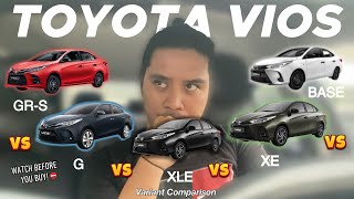 Which is THE BEST Variant for you  Toyota Vios BUYERS GUIDE [upl. by Pazice]