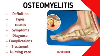 Osteomyelitis Definition Types causes symptoms complication diagnose treatment Nursing care [upl. by Fita852]