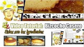 Recetas de Bizcochos  Ingredientes para hacer un Bizcocho  Receta de Bizcocho Casero de Límón [upl. by Lleksah]