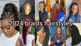 🔥💖 Hottest braids hairstyles to try out in 2024 Braids styles for black ladies  Hairstyle [upl. by Nitnelav]