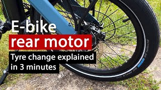 Ebike with rear motor  215quot Tyre change explained in 3 minutes Bonus Fronttyre [upl. by Asiela]