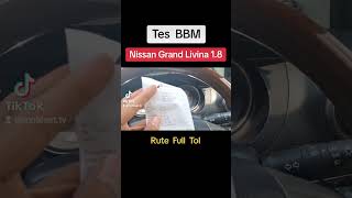 Tes BBM Nissan Grand Livina 18  Fulltank Pertalite [upl. by Ailuj]