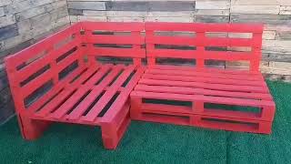 👉Como hacer un sofa esquinero con palets RINCONERA CON PALETS de madera conjunto rinconera palets [upl. by Ruhnke697]