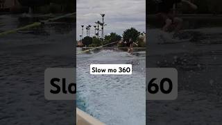 Slow mo 360 on wakeskate wakeboarding ski wakeskate wakeboat extremesport [upl. by Idnahk]