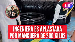 Ingeniera muere tras ser aplastada por manguera de 300 kg en el trabajo  LR [upl. by Doralynne]