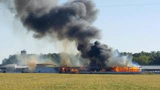 Barn destroyed in 25 min from barn fire [upl. by Scherle]