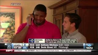 Michael Sam drafted by the St Louis Rams in the 2014 NFL Draft [upl. by Merriman]