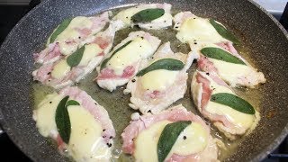 FINTI SALTIMBOCCA ALLA ROMANA CON PETTO DI POLLO COTTO E FORMAGGIO FILANTE  FoodVlogger [upl. by Etnud923]