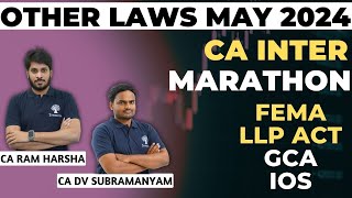 OTHER LAWS REVISION  OTHER LAWS MARATHON  FEMA REVISION  LLP REVISION  CA INTER  MAY 2024 EXAMS [upl. by Telfore]