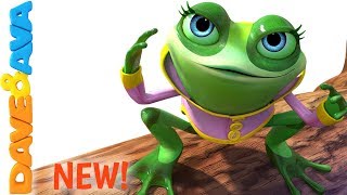 👍 Five Little Speckled Frogs  Nursery Rhymes from Dave and Ava 👍 [upl. by Ebonee]