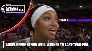 This was for Poa  Angel Reese gets emotional after LSUs win  ESPN College Basketball [upl. by Hairahcez]