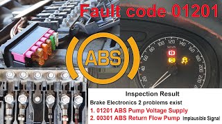 Skoda Roomster ABS keeps flagging  Fault code 01201 [upl. by Ahsinit]