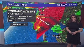 Tornado Warning issued for Pacific County [upl. by Sidonnie]