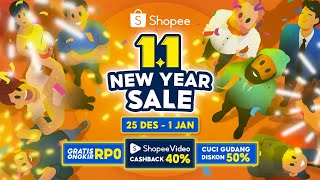 Sambut Tahun Baru dengan Shopee 11 New Year Sale  Gratis Ongkir RP0 25 Desember  1 Januari [upl. by Ahsasal913]