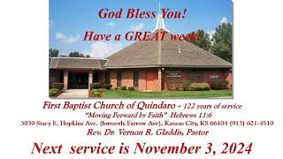 First Baptist Church of Quindaro 11032024 [upl. by Kihtrak]