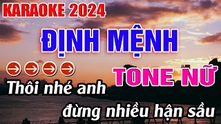 Định Mệnh Karaoke Tone Nữ Karaoke Đăng Khôi  Beat Mới [upl. by Lleynad]