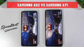 Samsung Galaxy A52 vs Samsung Galaxy A71  Video test Display SpeedTest Camera Comparison [upl. by Judith791]