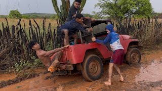 VLOG DE 1 HORA TRILHA DE JEEP ANTIGO MAIS LOUCA DE TODAS NA LAMA [upl. by Edrahs]