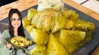 COMO PREPARAR POLLO EN SALSA VERDE CON PAPAS RECETA FACIL [upl. by Attenat751]