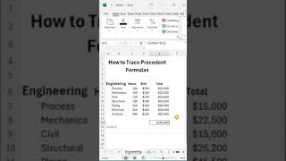 How to Trace Precedent Formulas  in 59 seconds excel projectmanagement [upl. by Zingg]