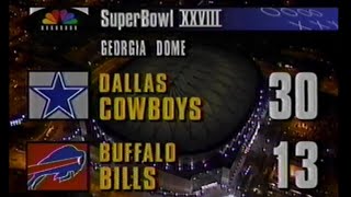 SUPERBOWL XXVIII Cowboys vs Bills NBC closing montage [upl. by Enaled]